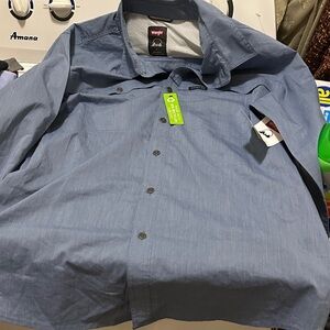 Wrangler Men's Casual Button Down in Slate Blue